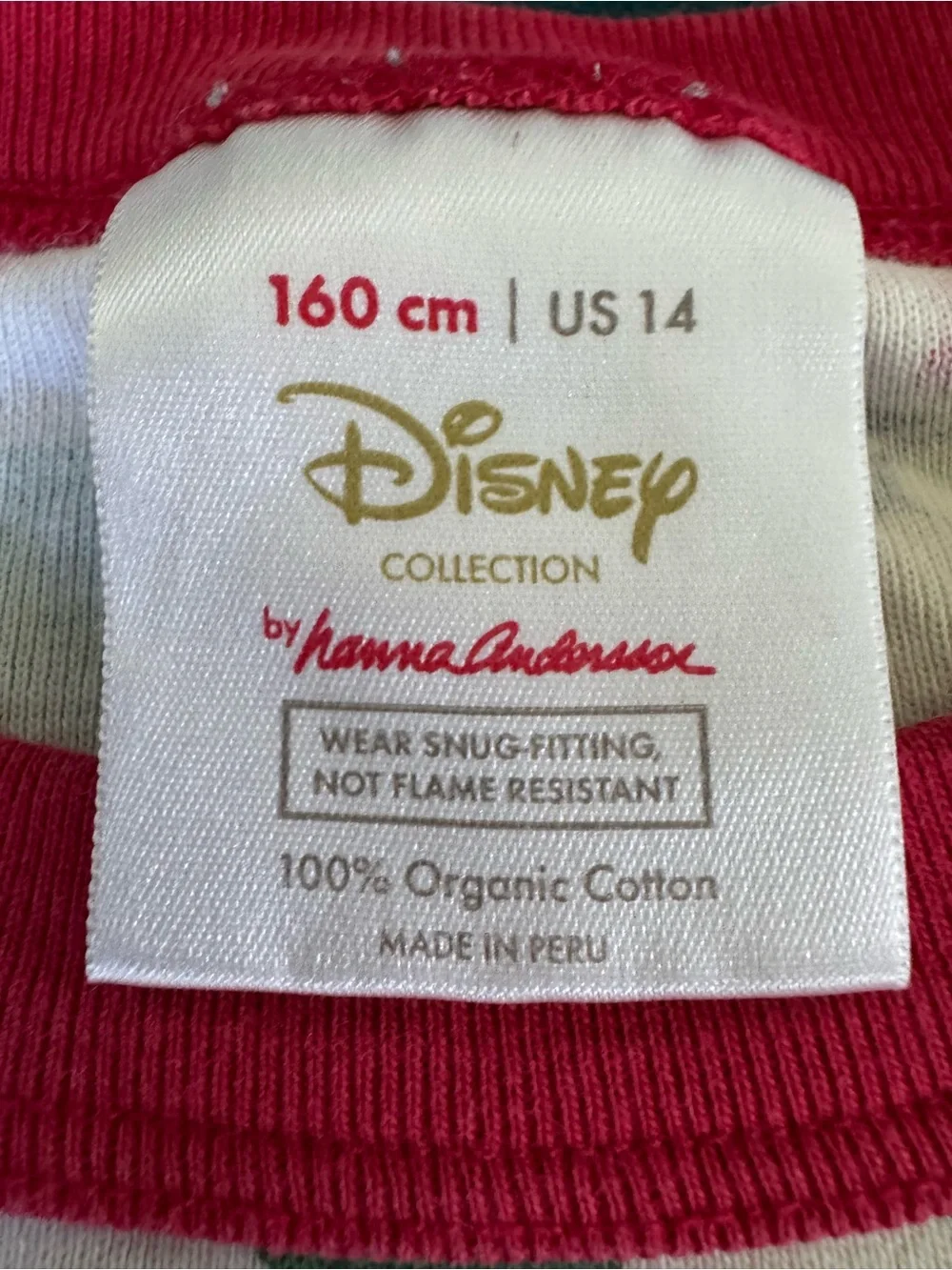 Hanna Andersson Disney Holiday Pajamas Girls Size 160 / 14